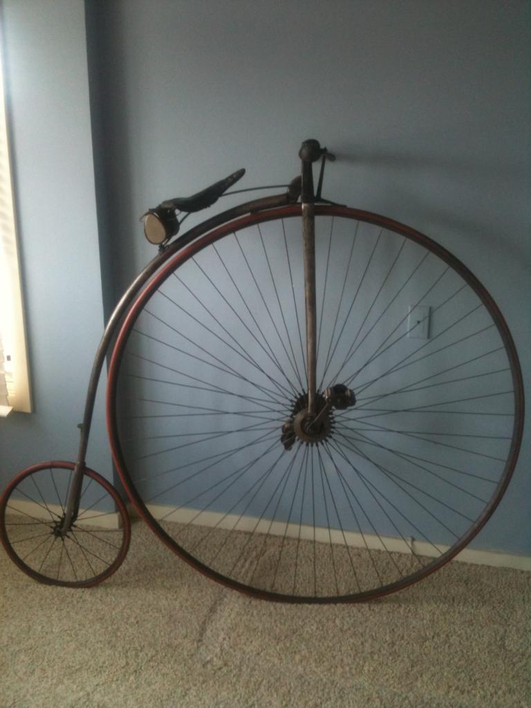 antique high wheel bicycle